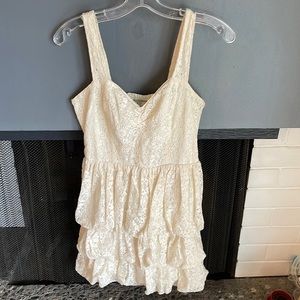 GUESS three tiered white lace dress